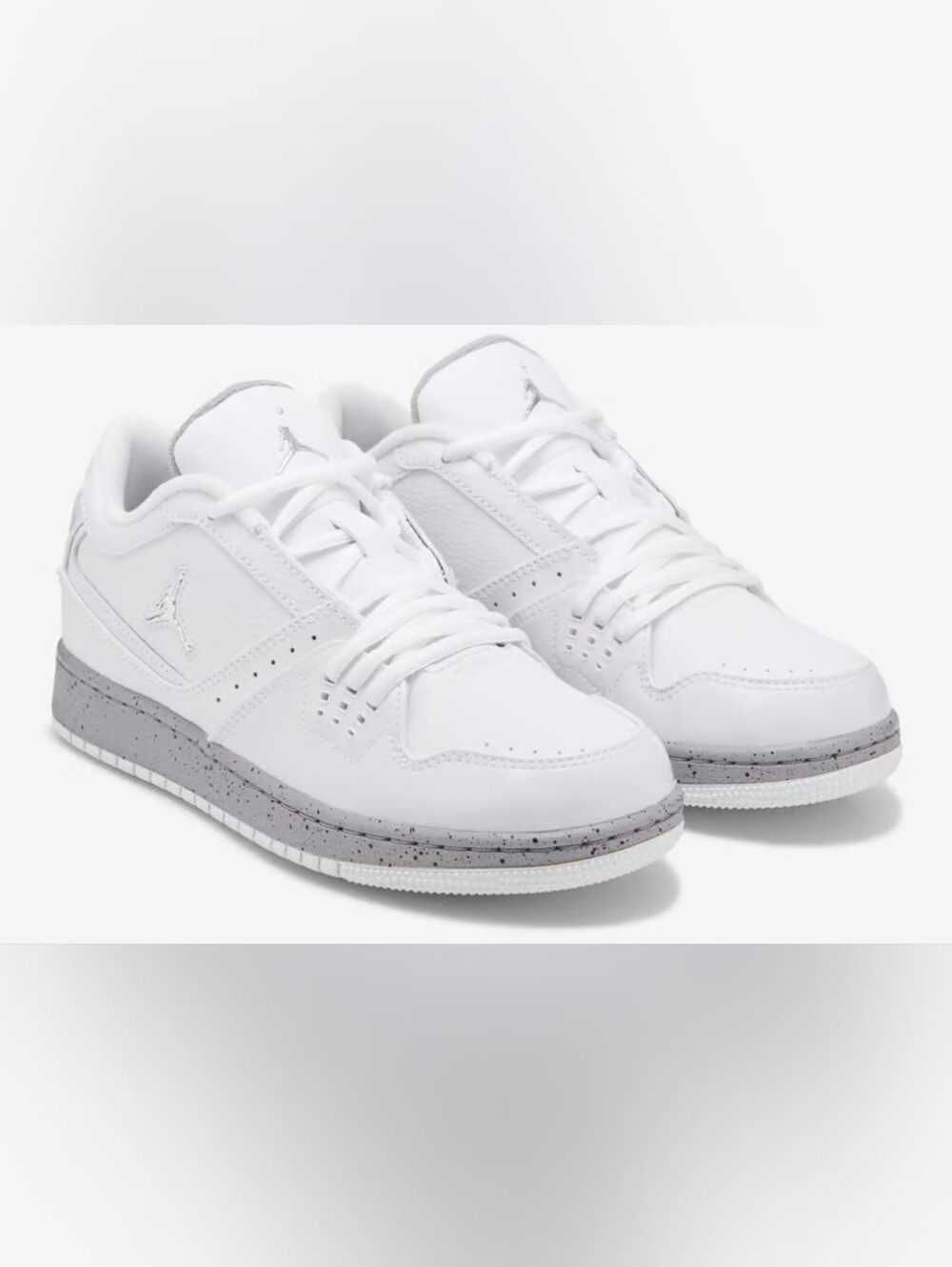 white leather Jordan 1 Flight Low Sneakers